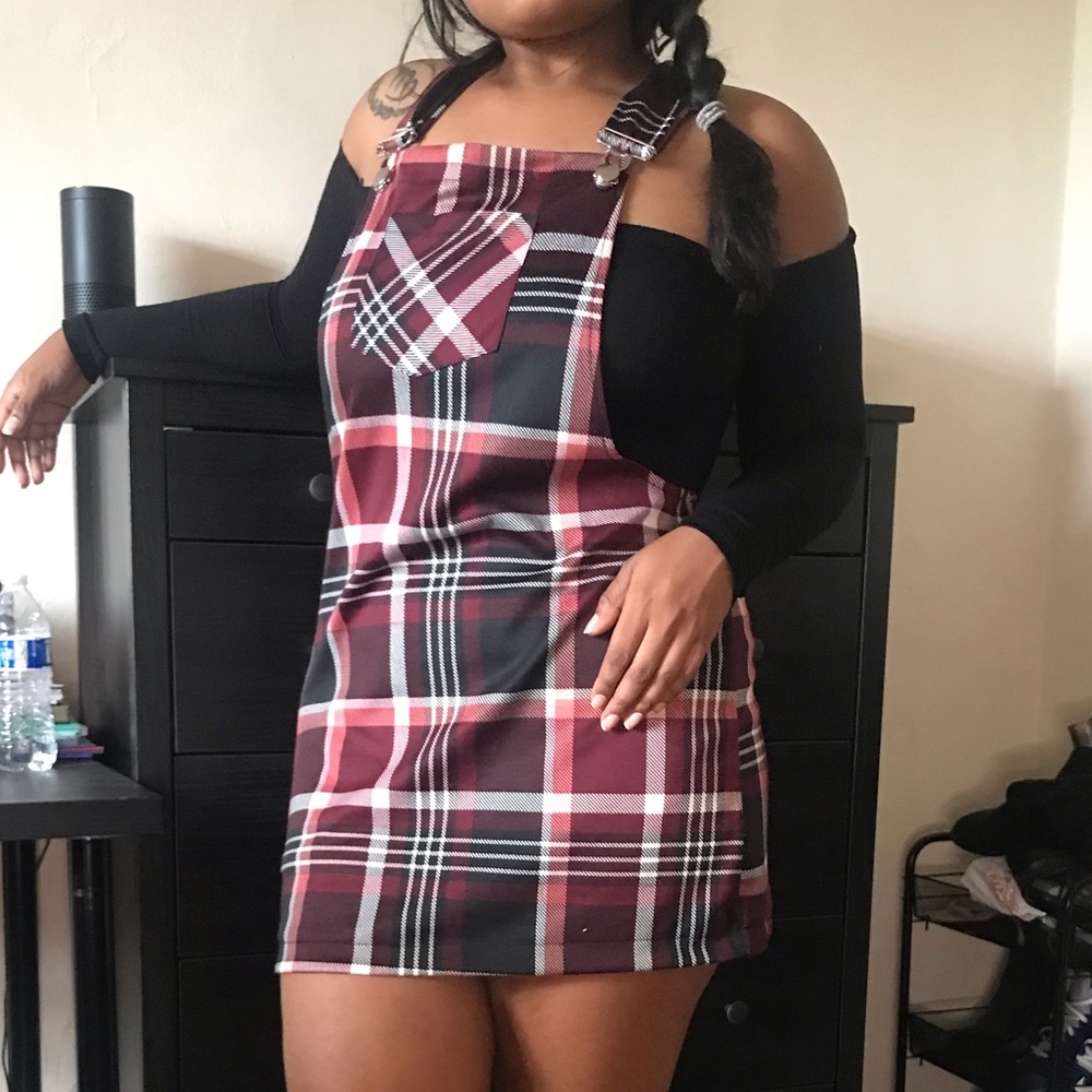 Plaid Overall Dress size XL